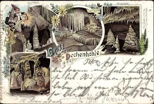 Litho Grüne Iserlohn im Märkischen Kreis, Dechenhöhle