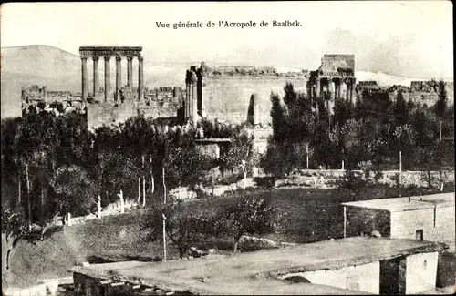 Ak Baalbek Libanon, Gesamtansicht der Akropolis