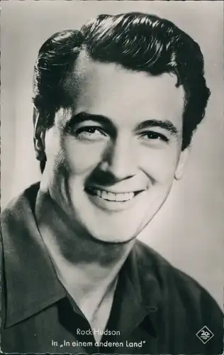 Ak Schauspieler Rock Hudson in In einem anderen Land, Portrait