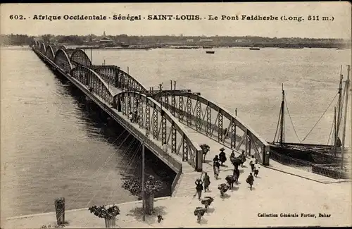 Ak Saint Louis Senegal, Die Faidherbe-Brücke