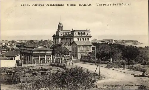 Ak Dakar, Senegal, Blick vom Krankenhaus aus