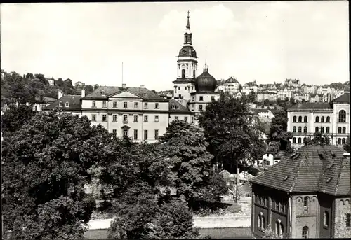 Ak Greiz im Vogtland, Unteres Schloss und Stadtkirche