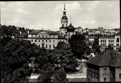 Ak Greiz im Vogtland, Unteres Schloss und Stadtkirche