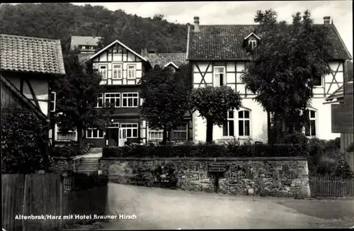 Ak Altenbrak Thale im Harz, Hotel Brauner Hirsch