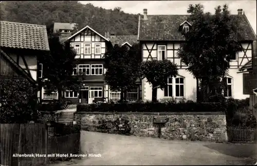 Ak Altenbrak Thale im Harz, Hotel Brauner Hirsch