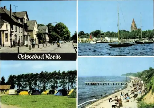 Ak Ostseebad Rerik, Leuchtturmstraße, Hafen, Strand, Zeltplatz