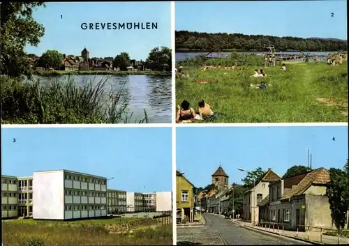 Ak Grevesmühlen in Mecklenburg, Vielbecker See, Bad, POS Am Ploggensee, August Bebel Straße