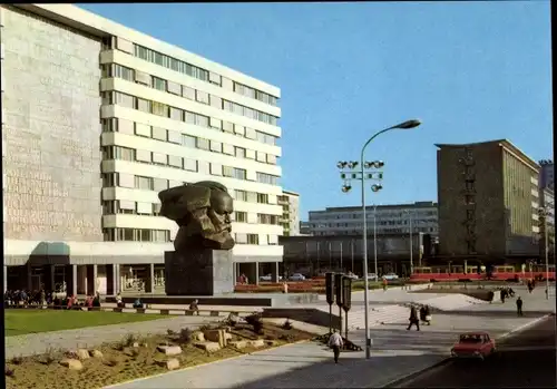 Ak Karl Marx Stadt Chemnitz in Sachsen, Karl-Marx-Allee, Karl-Marx-Monument