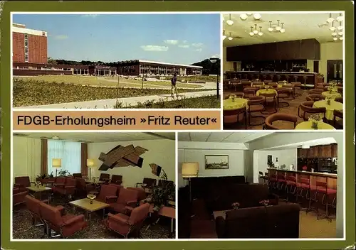 Ak Zippendorf Schwerin in Mecklenburg, FDGB Erholungsheim Fritz Reuter, Empfangshalle