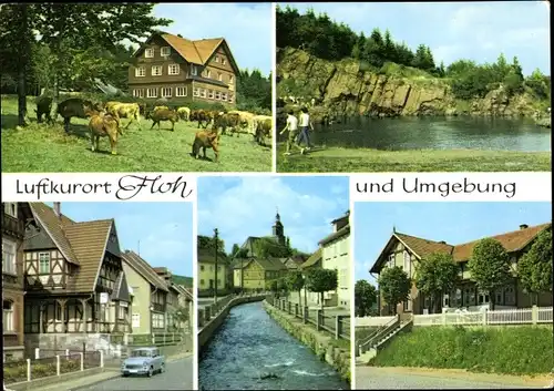 Ak Floh Seligenthal, Ferienheim Ebertswiese, Bergsee, FDGB Heim Freundschaft, Feldschlösschen