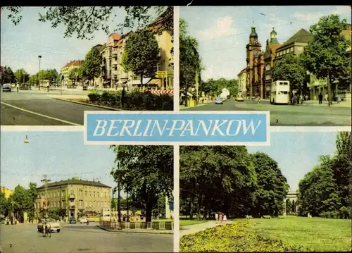 Ak Berlin Pankow, U-Bahnhof Vinetastraße, Breite Ecke, Bürgerpark, Berliner Straße, Rathaus