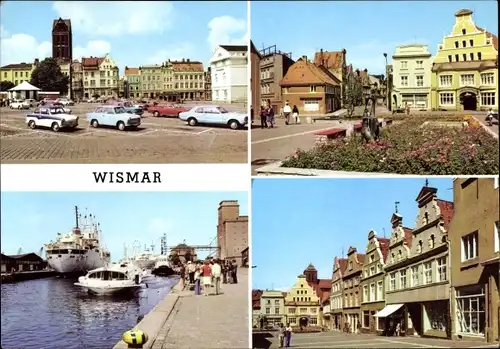 Ak Hansestadt Wismar, Hafen, Kämerstraße, Hohestraße, Markt