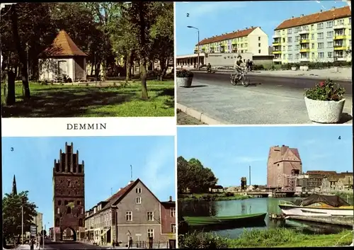 Ak Demmin in Vorpommern, Luisentor, Hafen, Neubauten am Markt, Marienhain
