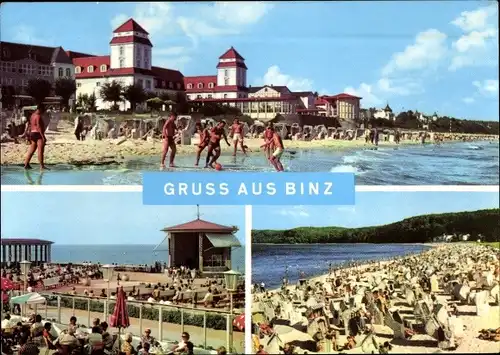 Ak Seebad Binz auf Rügen, Strand, Konzertplatz