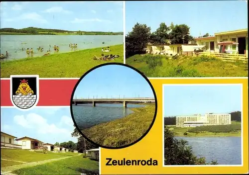 Ak Zeulenroda Thüringen, Strandbad, Bungalowdorf Zadelsdorf, FDGB Erholungsheim Talsperre Zeulenroda