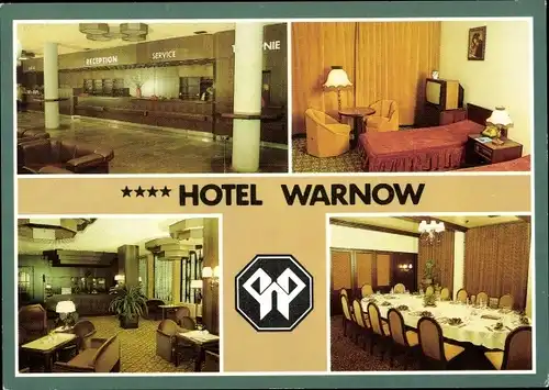 Ak Hansestadt Rostock, Hotel Warnow, Rezeption, Hallenbar Arkona, Salon Granitz