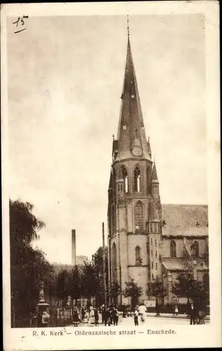 Ak Enschede Overijssel Niederlande, R. K. Kerk, Oldenzaalsche straat