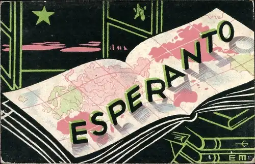 Landkarten Ak Esperanto, Atlas, Union Esperantiste de France, Paris X