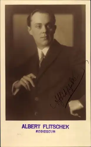 Foto Ak Regisseur Albert Flitschek, Portrait, Autogramm