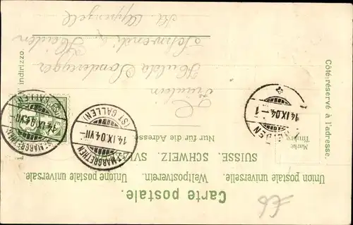 Präge Wappen Litho Sankt Gallen Stadt Schweiz, Schützenfest 16-28 Juli 1904