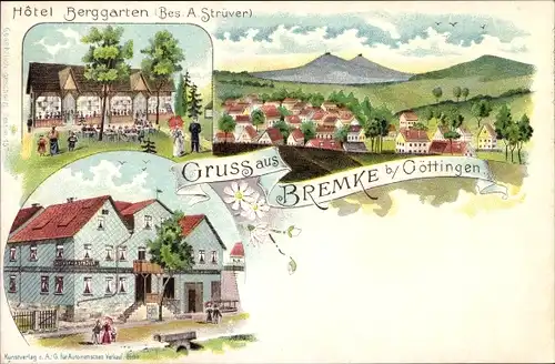 Litho Bremke Gleichen Landkreis Göttingen, Hotel Berggarten, Totalansicht