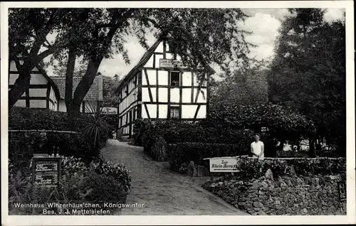 Ak Königswinter am Rhein, Weinhaus Winzerhäuschen, J.J. Muttelsiefen