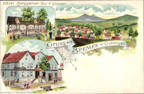 Litho Bremke Gleichen Landkreis Göttingen, Hotel Berggarten, Totalansicht