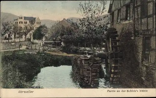 Ak Bad Neuenahr Ahrweiler in Rheinland Pfalz, Partie an der Schick's Mühle