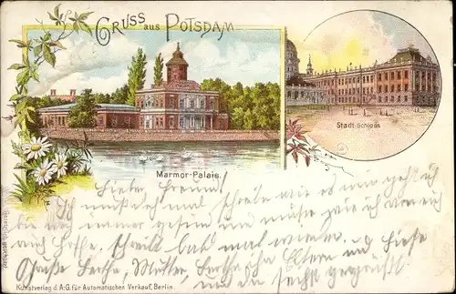 Litho Potsdam, Marmorpalais, Stadtschloss