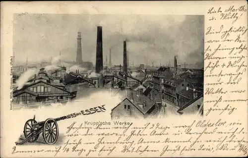 Ak Essen im Ruhrgebiet, Krupp'sche Werke, Kanone