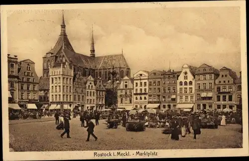 Ak Hansestadt Rostock, Marktplatz