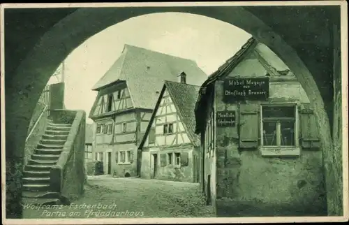 Ak Oettingen in Bayern, Partie am Pfründnerhaus, Wolframs Eschenbach