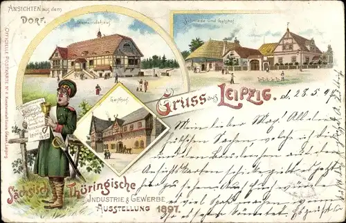 Litho Leipzig in Sachsen, Sächs. Thür. Industrie- und Gewerbeausstellung 1897