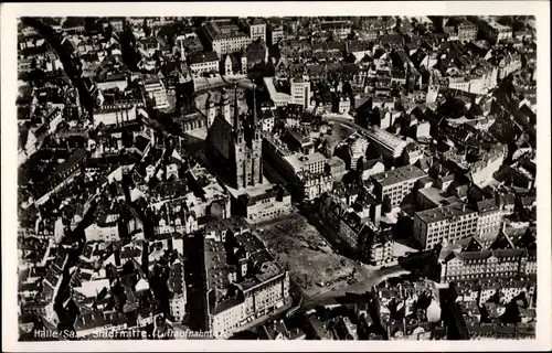 Ak Halle an der Saale, Stadtmitte, Luftaufnahme