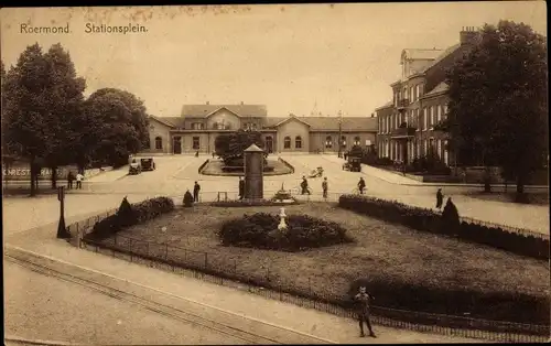 Ak Roermond Limburg Niederlande, Stationsplein