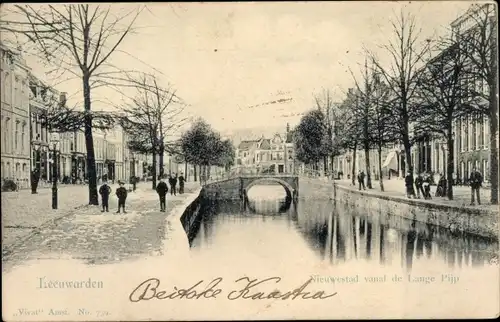 Ak Leeuwarden Friesland Niederlande, Nieuwestad vanaf de Lange Pijp