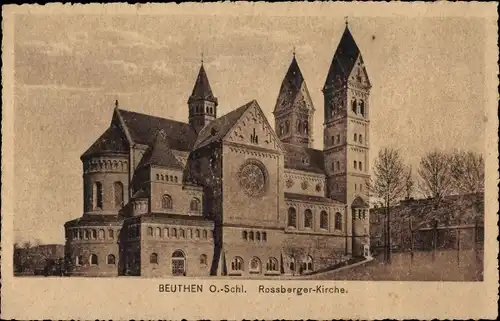 Ak Bytom Beuthen Oberschlesien, Rossberger Kirche