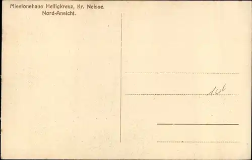 Mondschein Ak Nysa Neisse Schlesien, Missionshaus Heiligkreuz