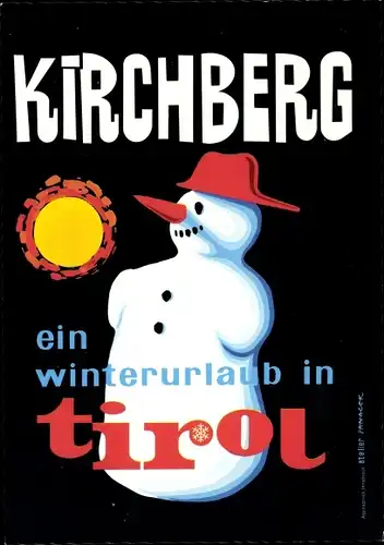 Ak Kirchberg in Tirol, Winterurlaub, Schneemann