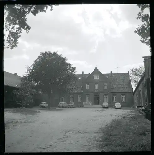 7 Zelluloid Negative Bosse Frankenfeld Niedersachsen, Teich, Windmühle, Brücke