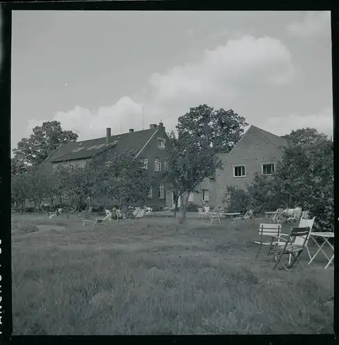 7 Zelluloid Negative Bosse Frankenfeld Niedersachsen, See, Wiese, Haus