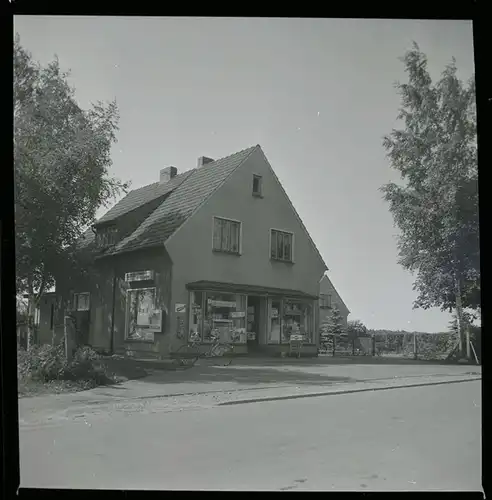 5 Zelluloid Negative Beckedorf Schwanewede in Niedersachsen, Haus, Geschäft, Gedenkstein