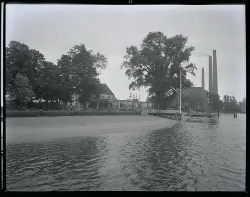 6 Zelluloid Negative Farge Blumenthal Hansestadt Bremen, Fabrik, Anlegestelle, Straße