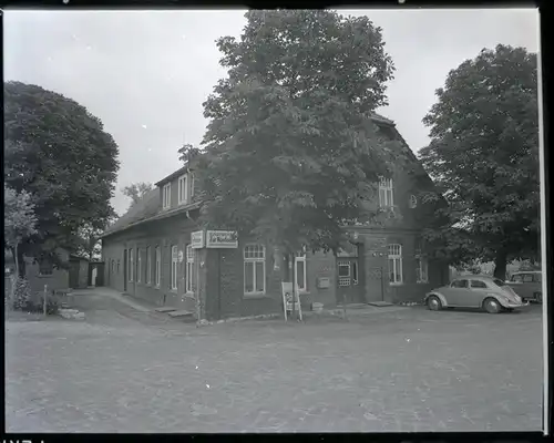 6 Zelluloid Negative Ritterhude Niedersachsen, Fluss, Garten, Straße