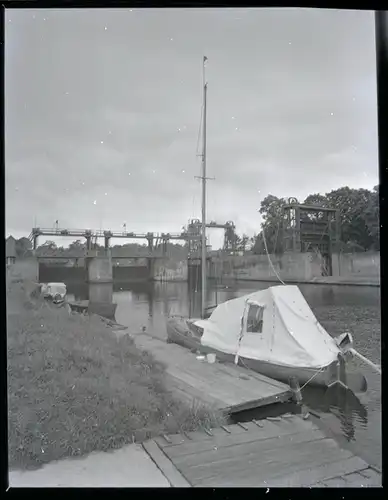 6 Zelluloid Negative Ritterhude Niedersachsen, Fluss, Garten, Straße