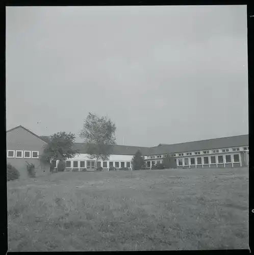 6 Zelluloid Negative Hambergen in Niedersachsen, Schule, Kirche, Haus