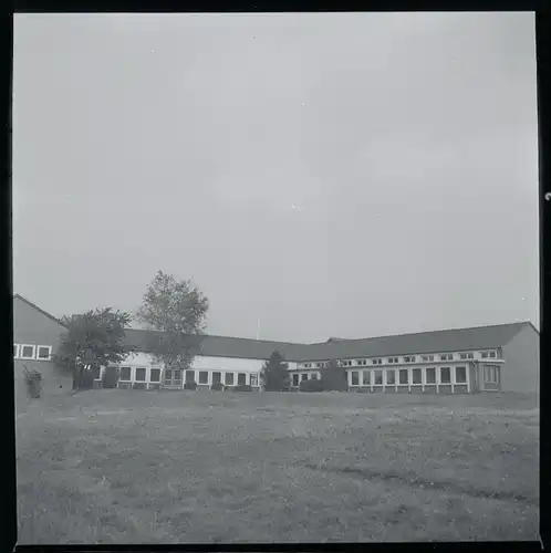 6 Zelluloid Negative Hambergen in Niedersachsen, Schule, Kirche, Haus