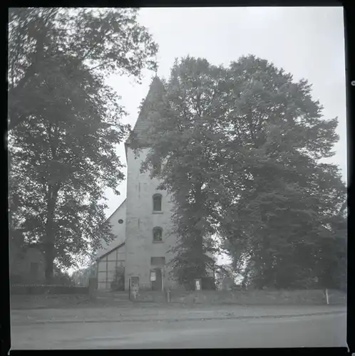 6 Zelluloid Negative Hambergen in Niedersachsen, Schule, Kirche, Haus