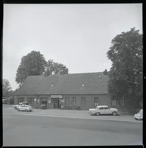 6 Zelluloid Negative Garlstedt Osterholz Scharmbeck Niedersachsen, Wiese, Gaststätte, Weiher