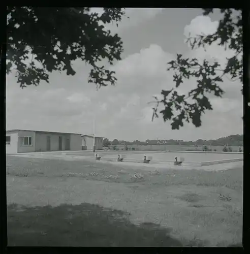 8 Zelluloid Negative Bokel Beverstedt in Niedersachsen, Freibad, Straße, Schule